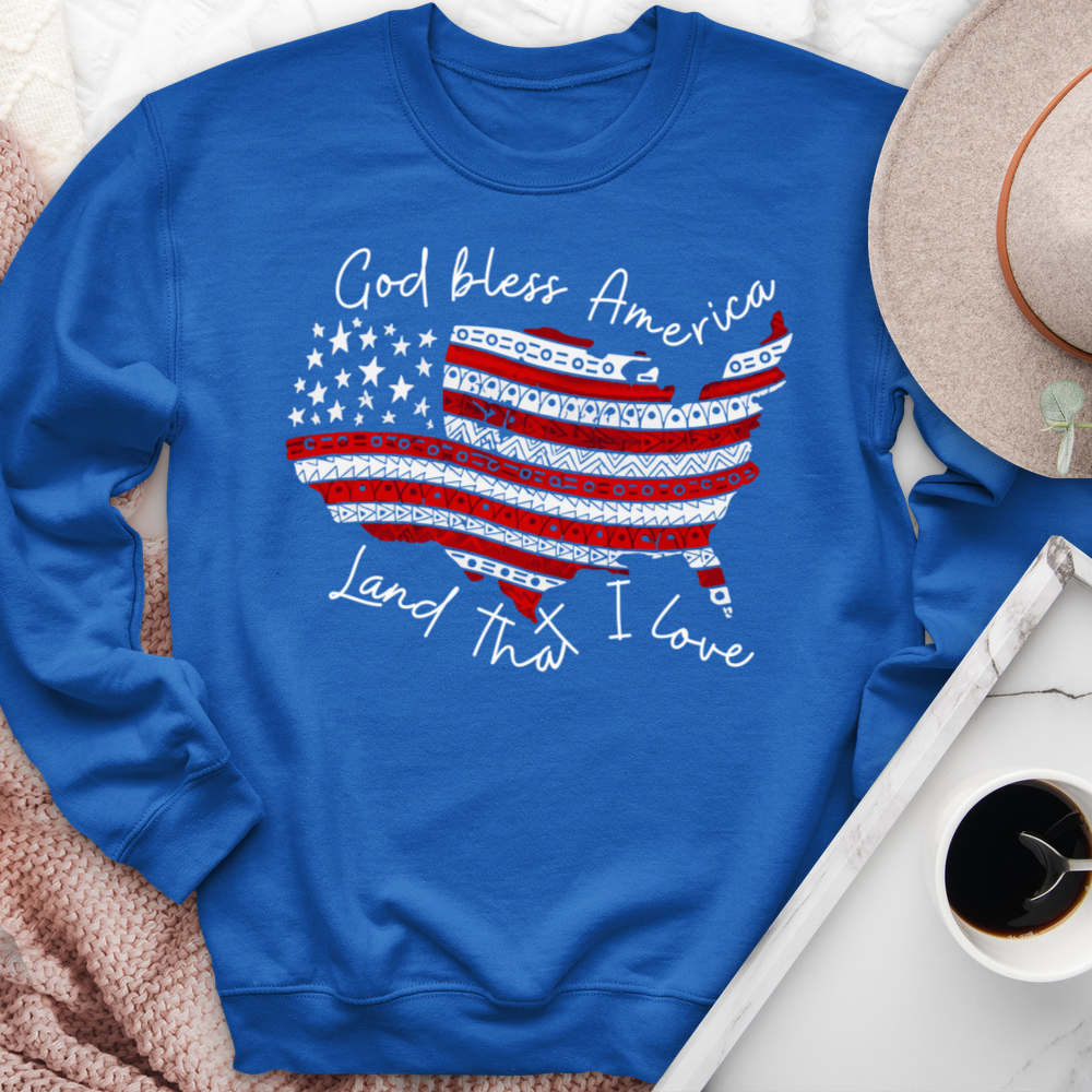 God Bless America The Land That I Love Crewneck