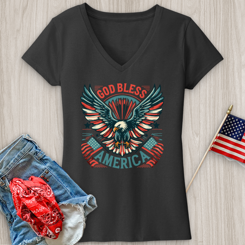 God Bless America V-Neck Tee