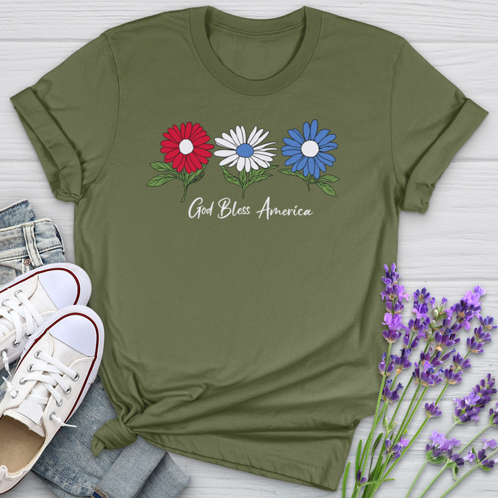 God Bless Flowers Softstyle Tee