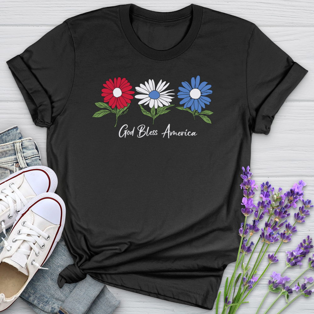 God Bless Flowers Softstyle Tee