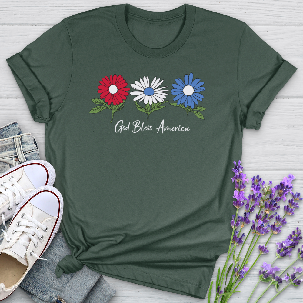 God Bless Flowers Softstyle Tee