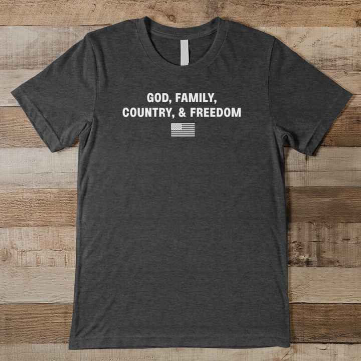 God, Family, Country, & Freedom Men's Tee