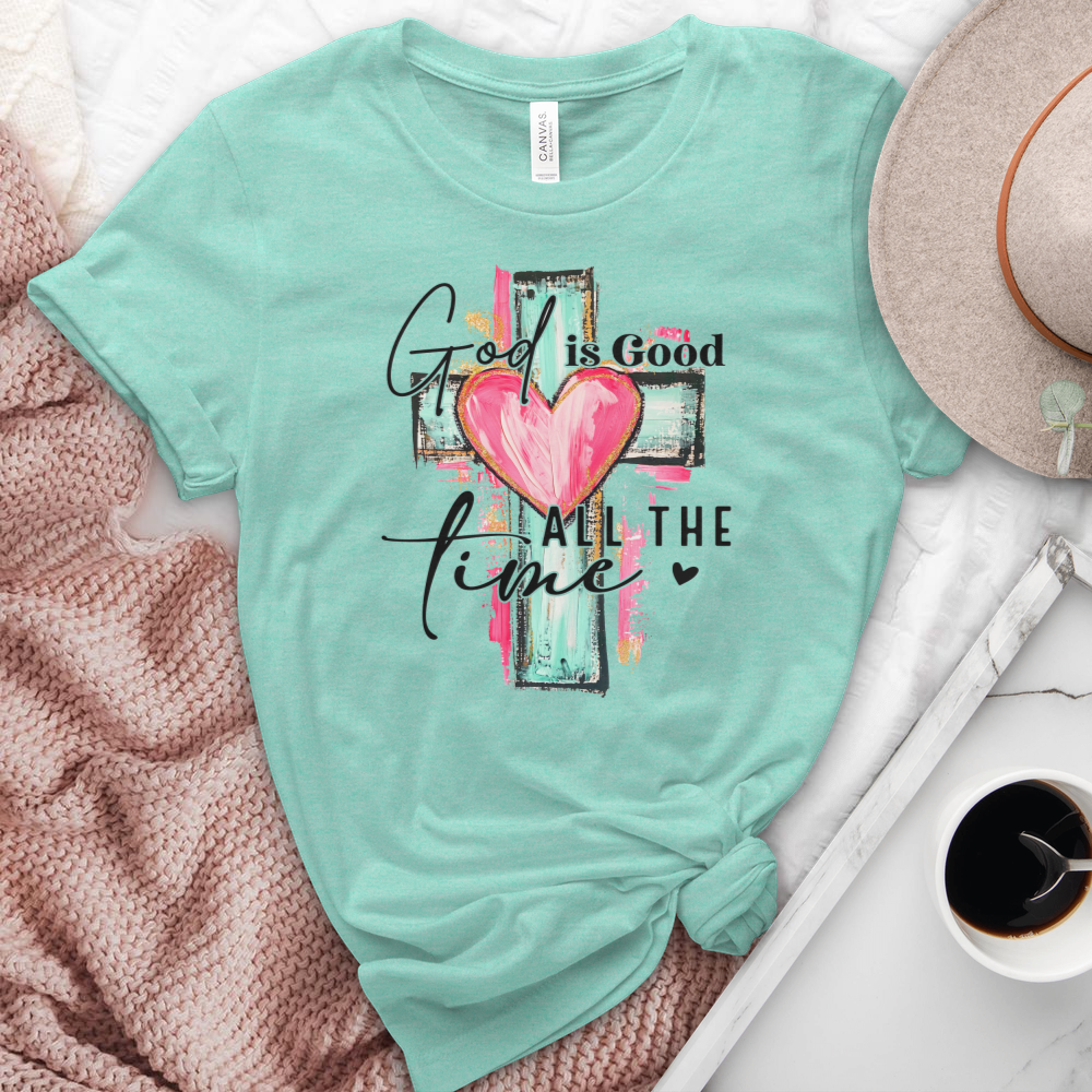 God Is Good All The Time Heathered Tee