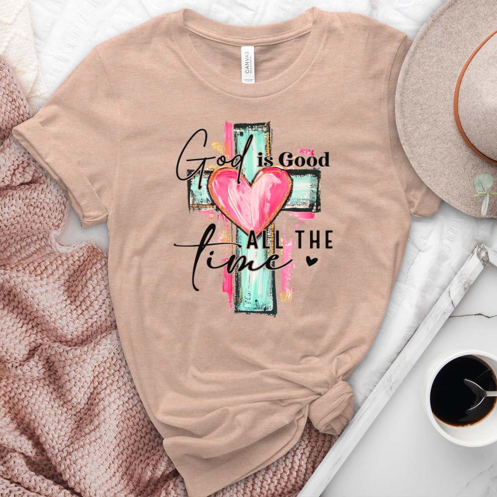 God Is Good All The Time Heathered Tee