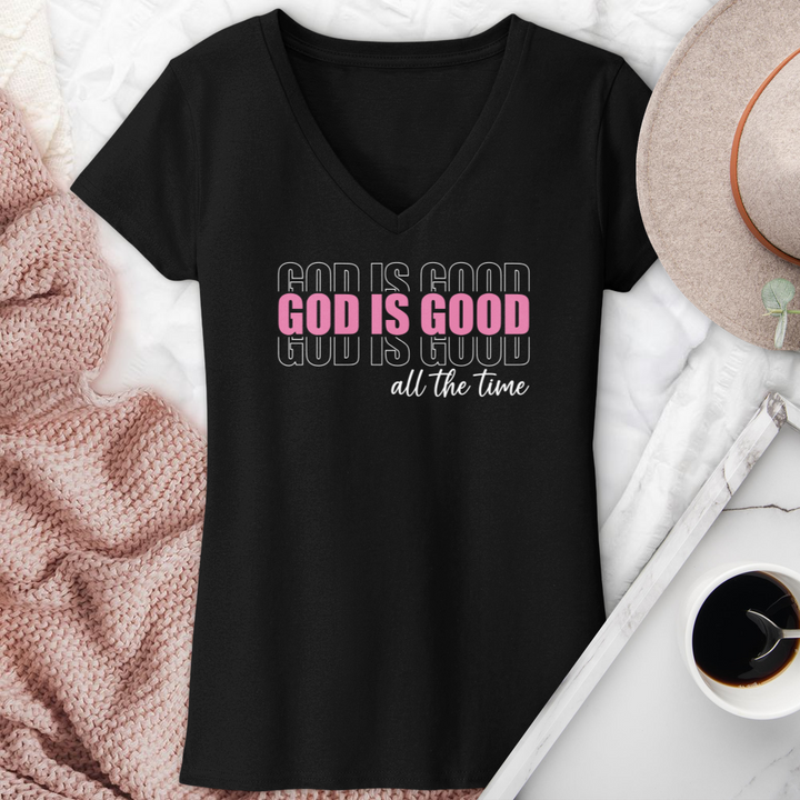 God Is Good All The Time V-Neck Tee