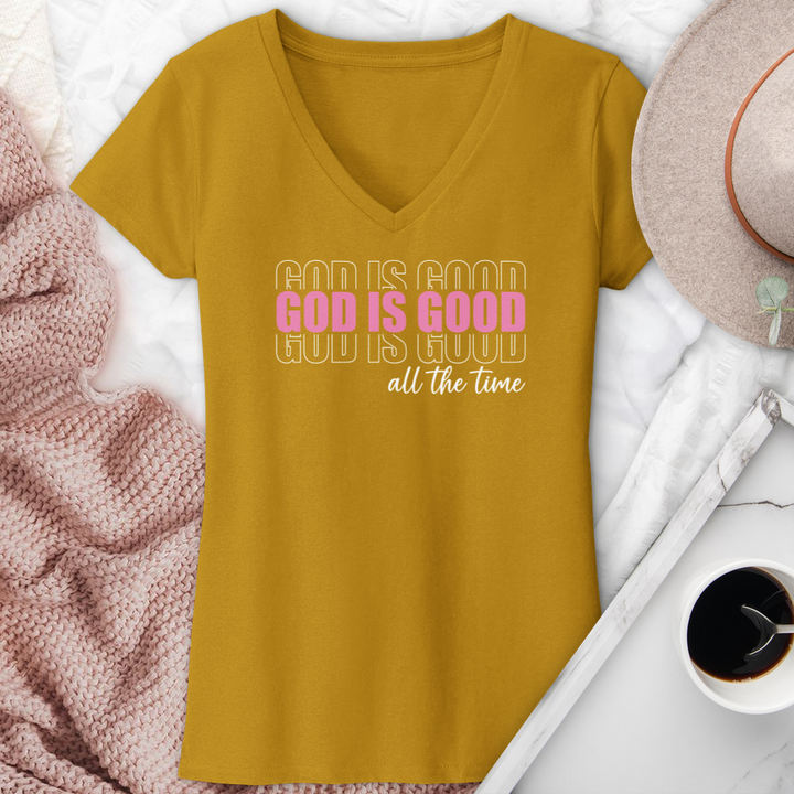 God Is Good All The Time V-Neck Tee