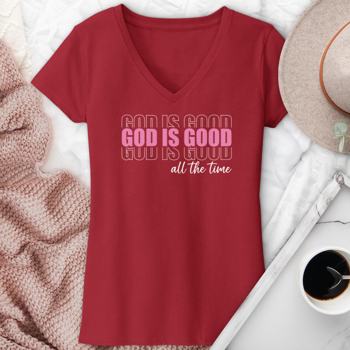 God Is Good All The Time V-Neck Tee