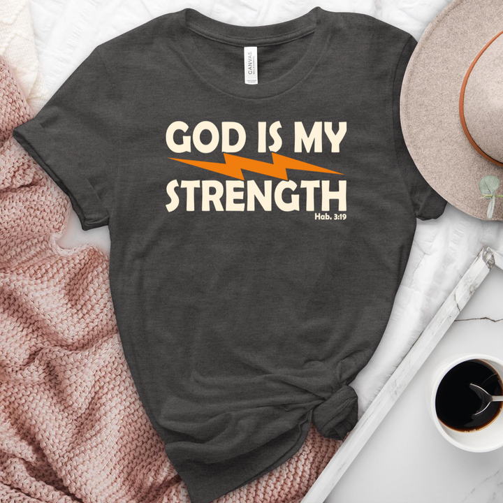 God Is My Strength Heathered Tee