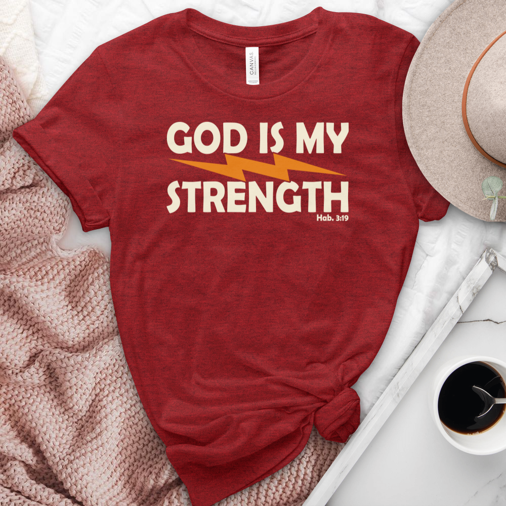 God Is My Strength Heathered Tee