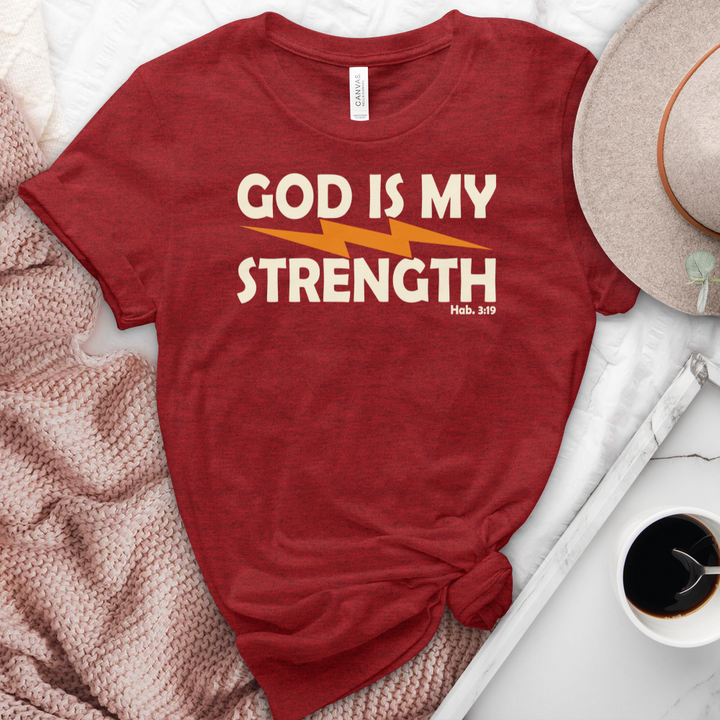 God Is My Strength Heathered Tee