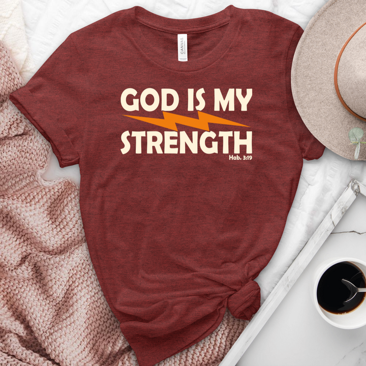 God Is My Strength Heathered Tee
