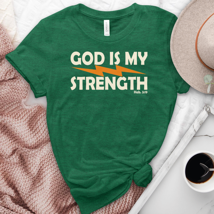 God Is My Strength Heathered Tee