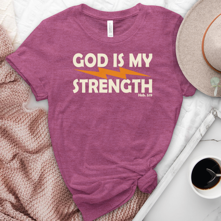 God Is My Strength Heathered Tee