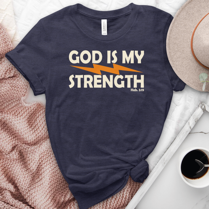 God Is My Strength Heathered Tee
