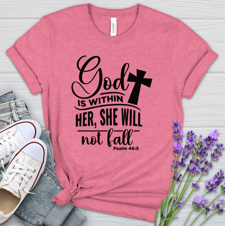 God Is Within Her Heathered Tee