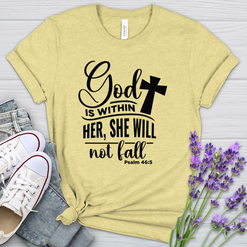 God Is Within Her Heathered Tee