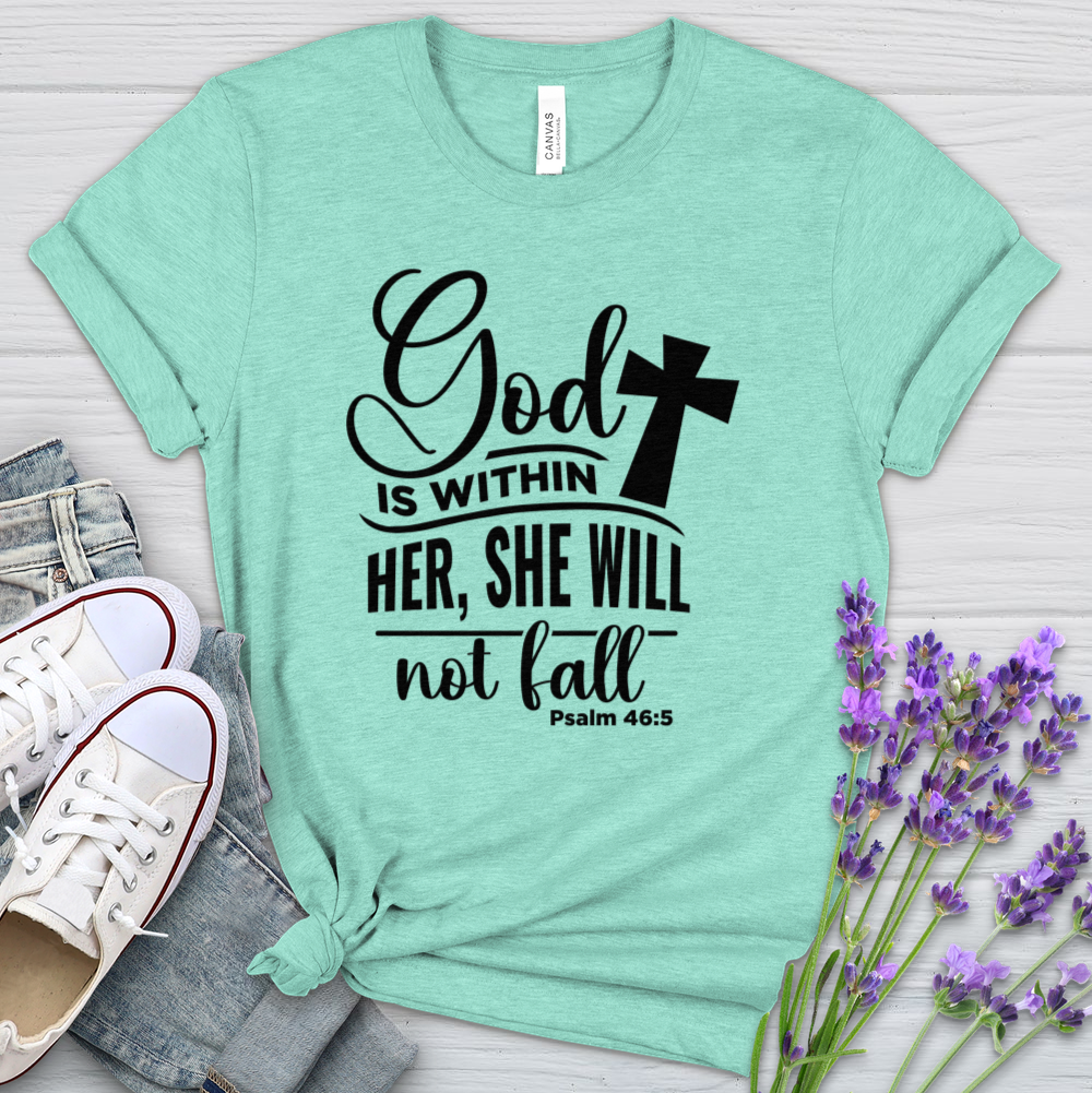 God Is Within Her Heathered Tee