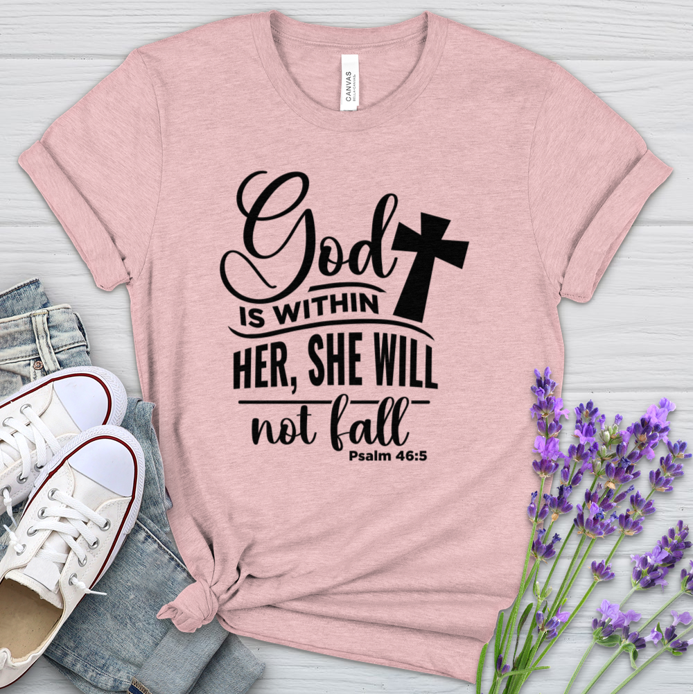 God Is Within Her Heathered Tee