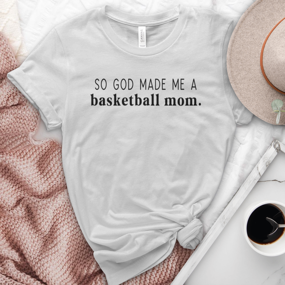 God Made Me A Basketball Mom Heathered Tee