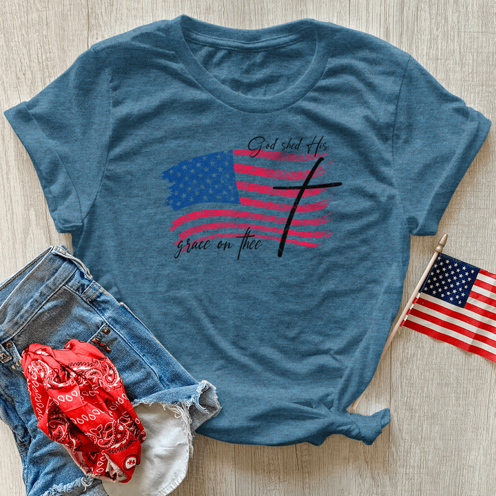 God Shed Flag Heathered Tee