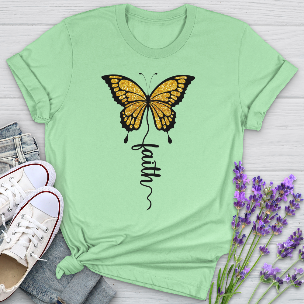 Gold Faith Butterfly Softstyle Tee