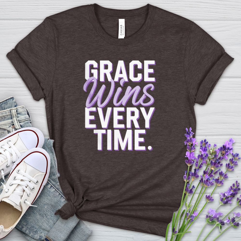 Grace Wins Every Time Heathered Tee