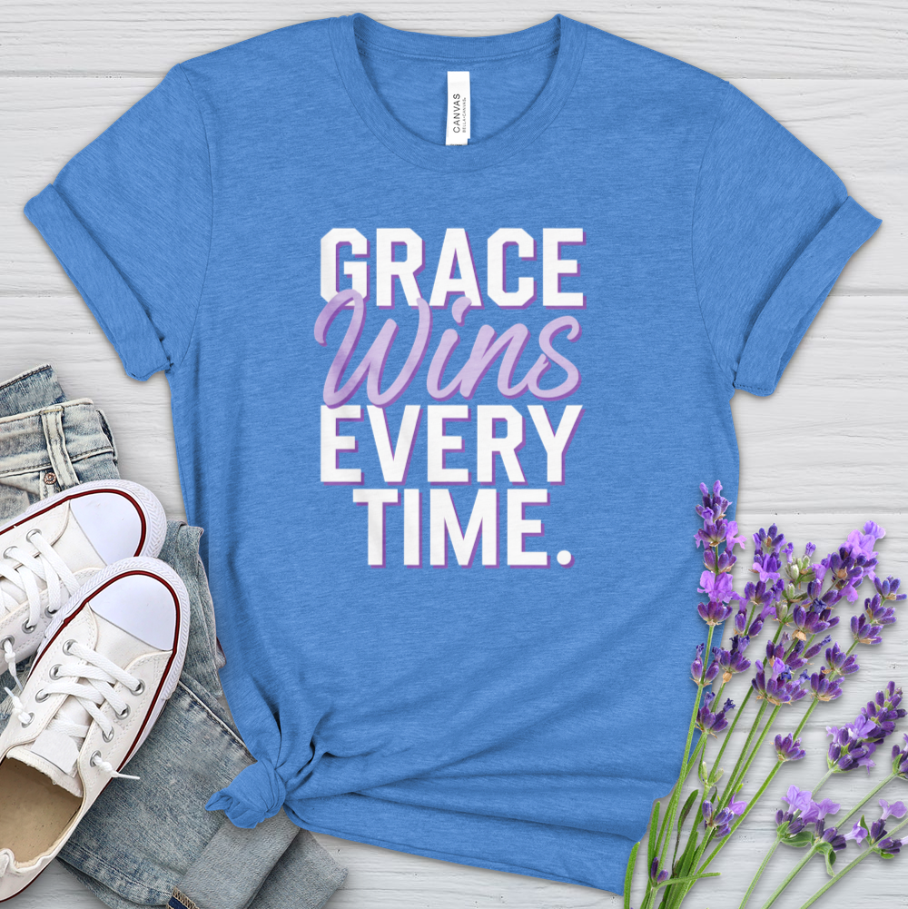 Grace Wins Every Time Heathered Tee