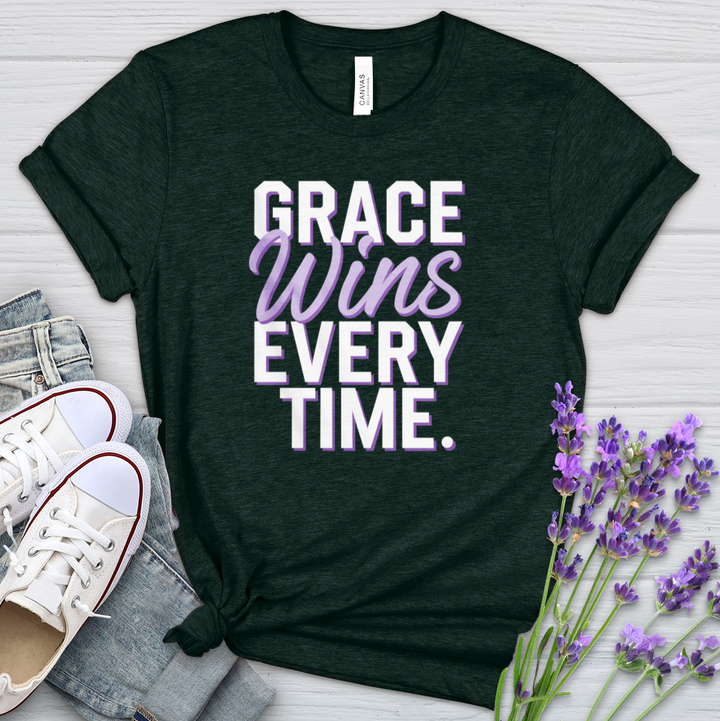 Grace Wins Every Time Heathered Tee