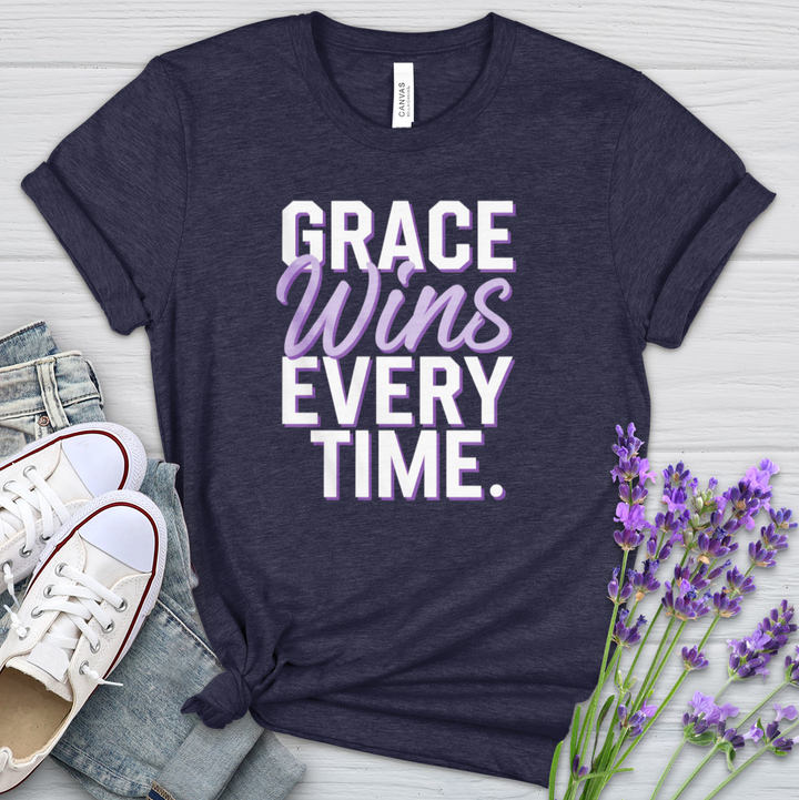 Grace Wins Every Time Heathered Tee