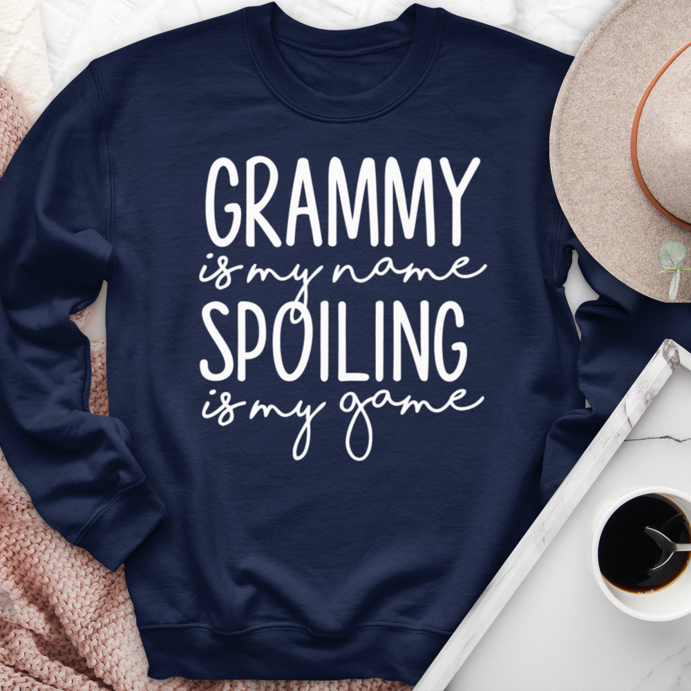 Grammy Is My Name Spoiling Is My Game Crewneck