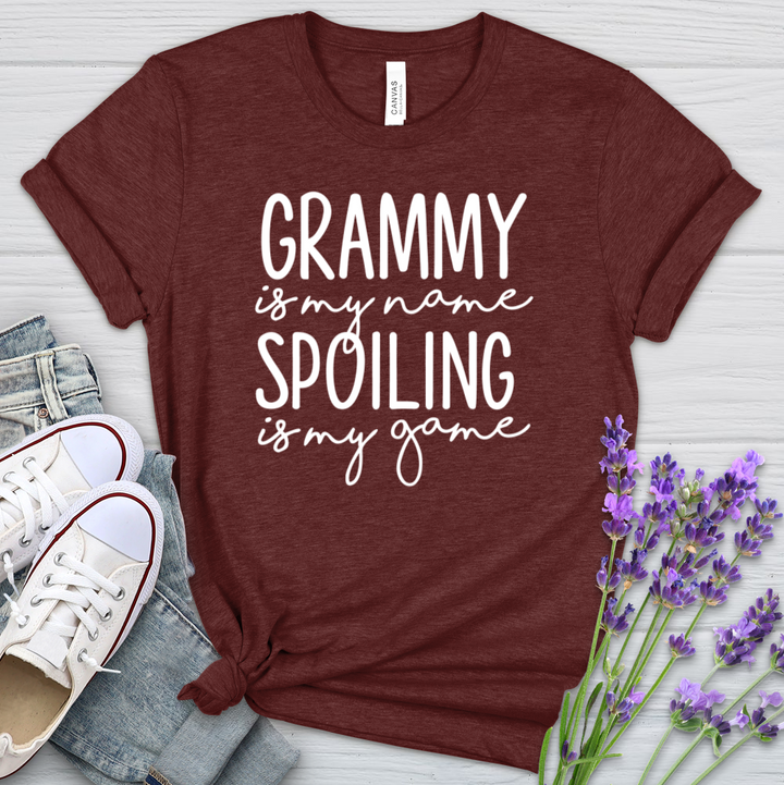 Grammy Is My Name Spoiling Is My Game Heathered Tee