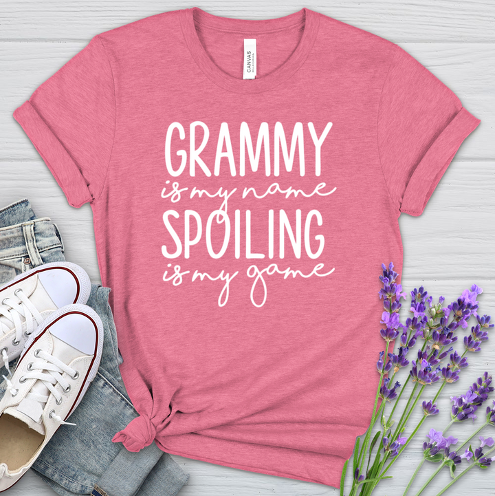 Grammy Is My Name Spoiling Is My Game Heathered Tee