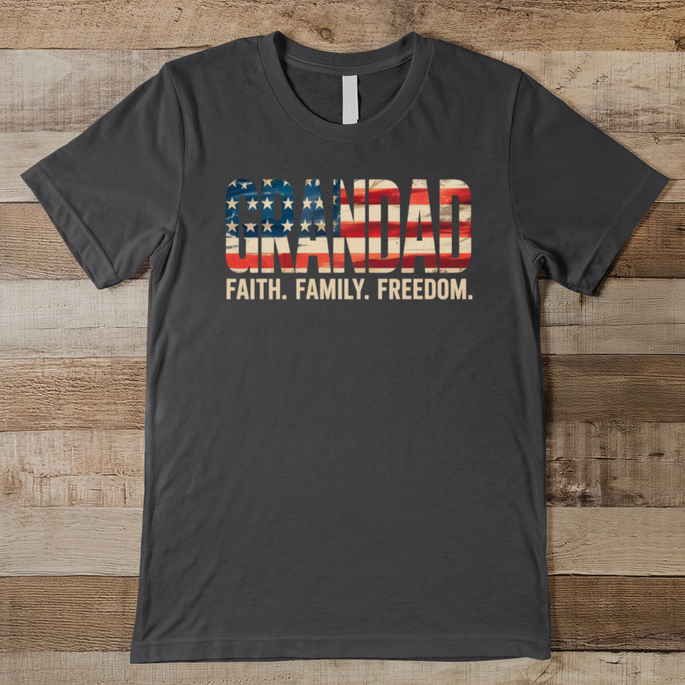 Grandad Faith Family Freedom Men's Tee