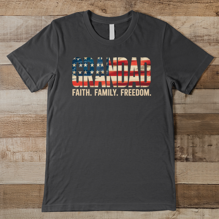 Grandad Faith Family Freedom Men's Tee