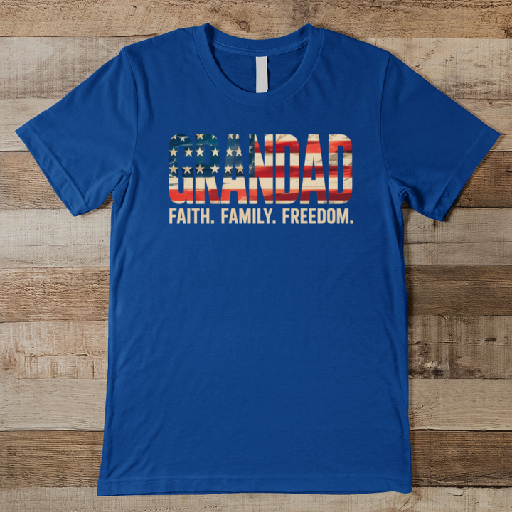 Grandad Faith Family Freedom Men's Tee