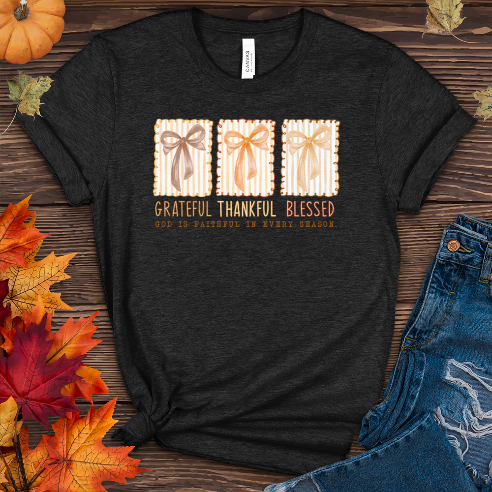 Grateful Thankful Blessed Fall Heathered Tee