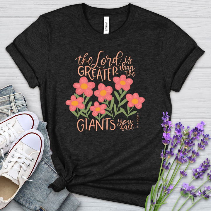 Greater Than The Giants You Face Heathered Tee