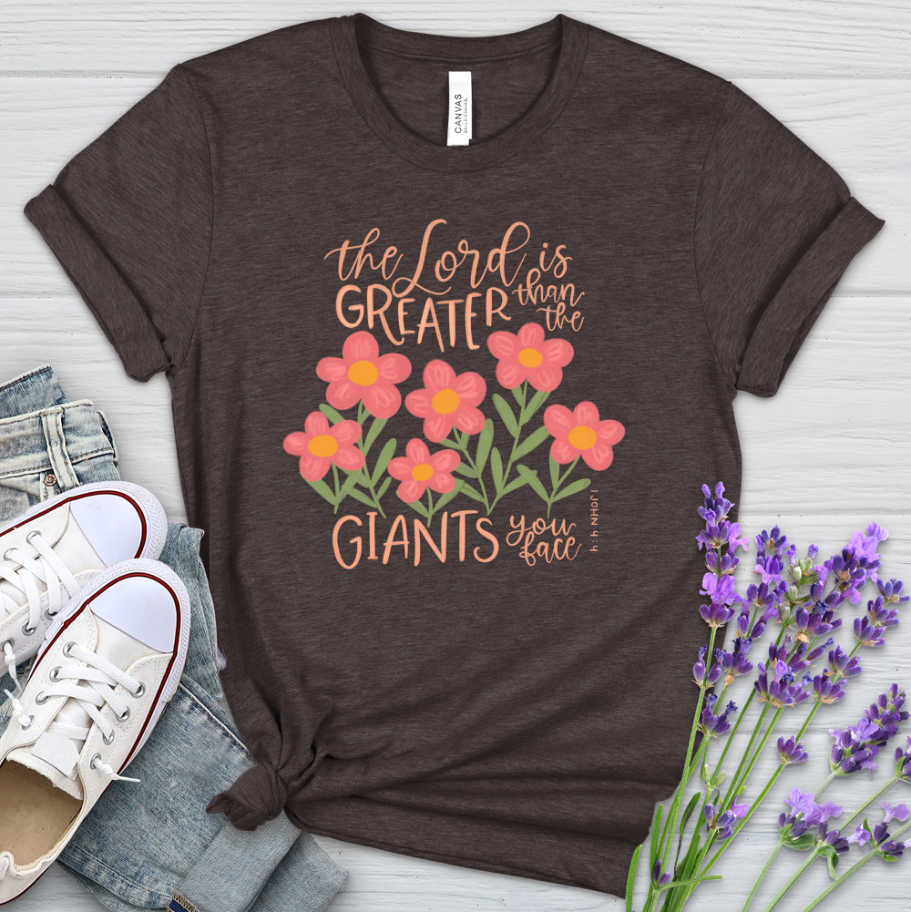 Greater Than The Giants You Face Heathered Tee