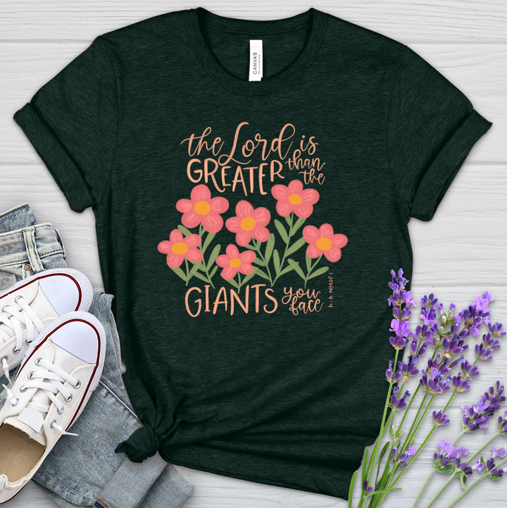 Greater Than The Giants You Face Heathered Tee