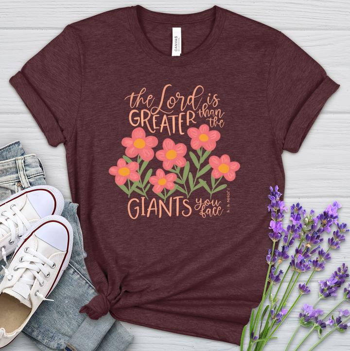 Greater Than The Giants You Face Heathered Tee
