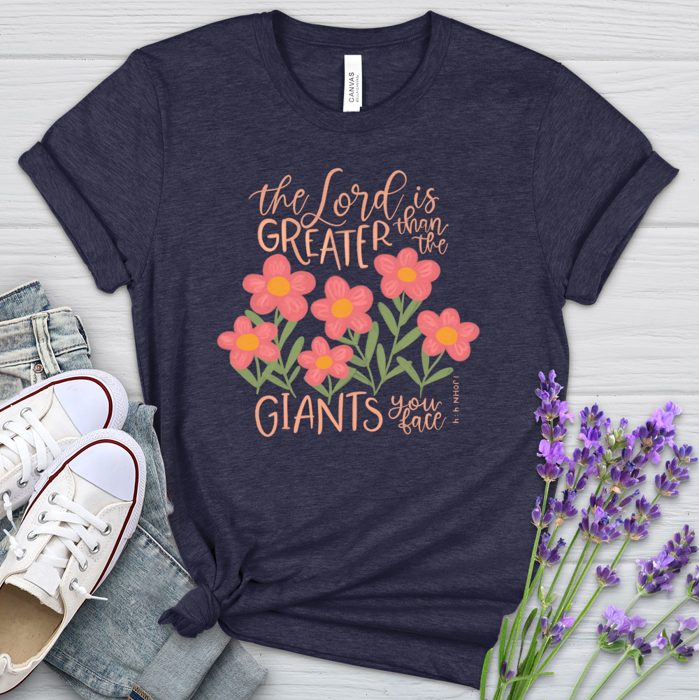 Greater Than The Giants You Face Heathered Tee