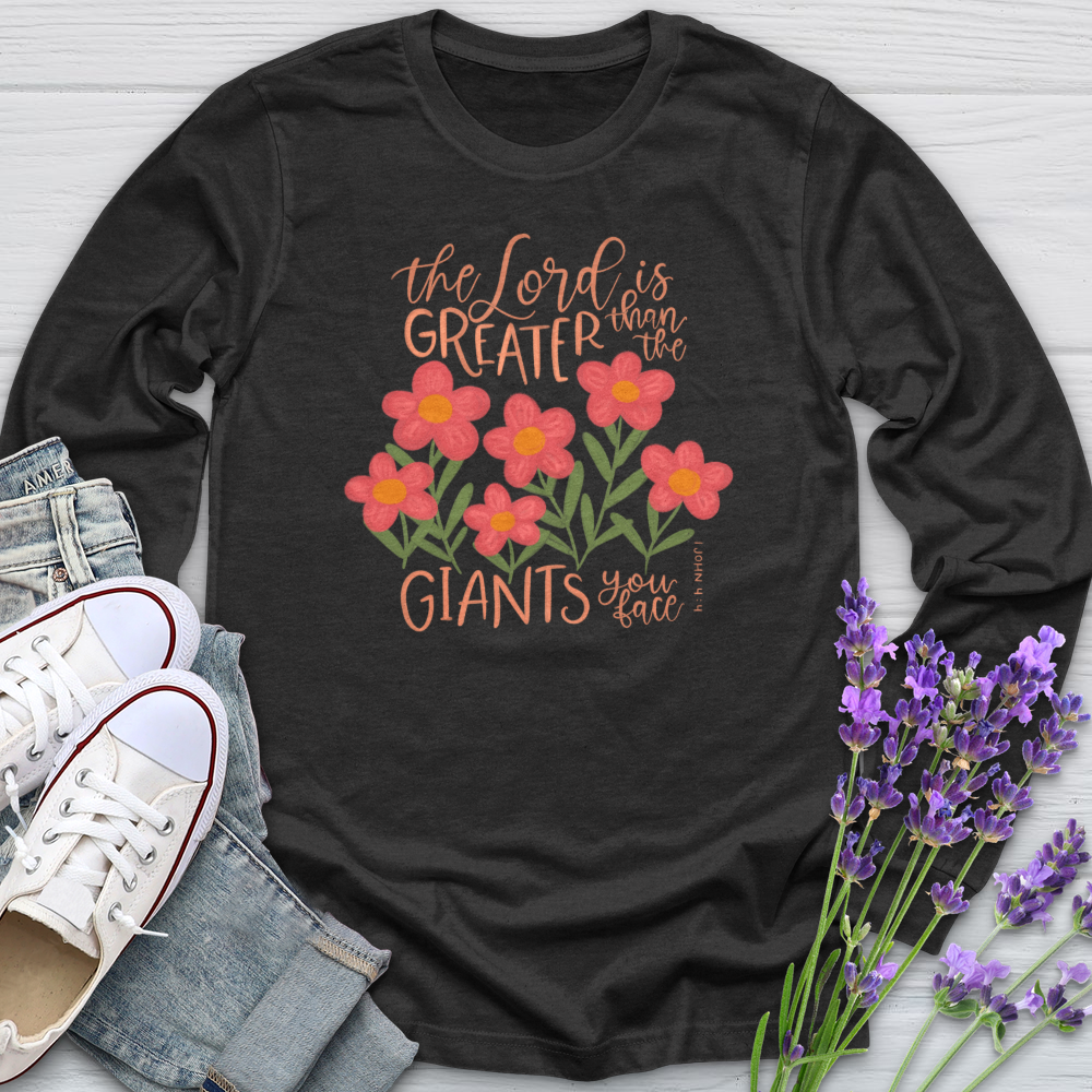 Greater Than The Giants You Face Long Sleeve Tee
