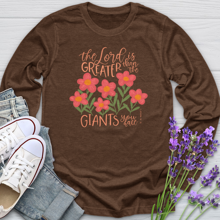 Greater Than The Giants You Face Long Sleeve Tee