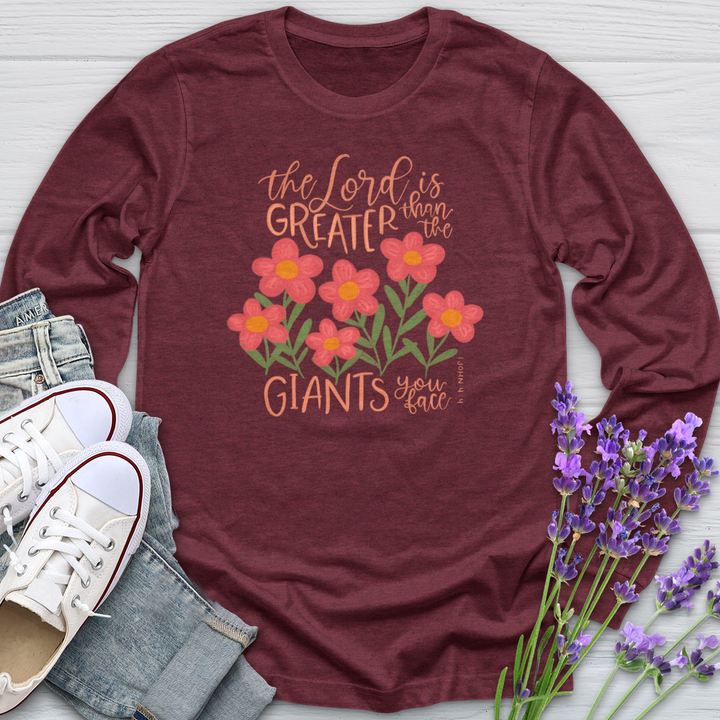 Greater Than The Giants You Face Long Sleeve Tee