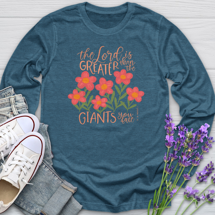 Greater Than The Giants You Face Long Sleeve Tee