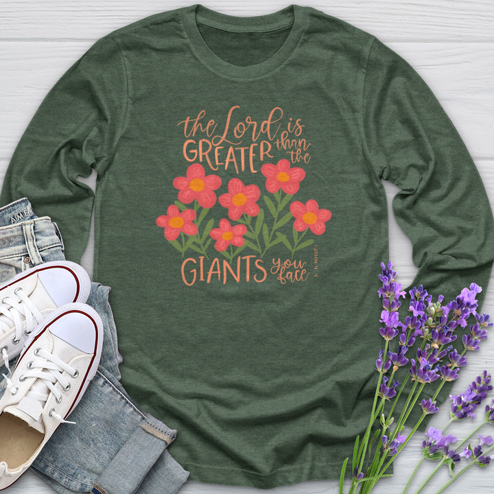 Greater Than The Giants You Face Long Sleeve Tee