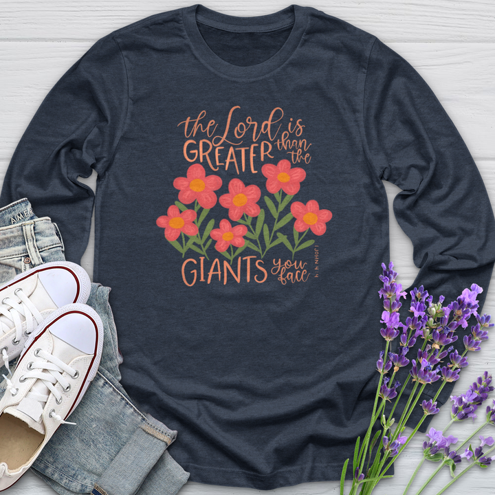 Greater Than The Giants You Face Long Sleeve Tee