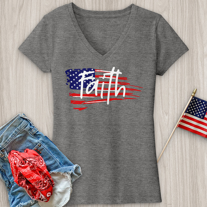 Faith Flag V-Neck Tee