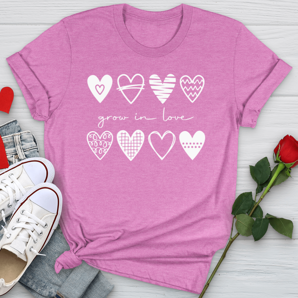 Grow in Love Hearts Softstyle Tee