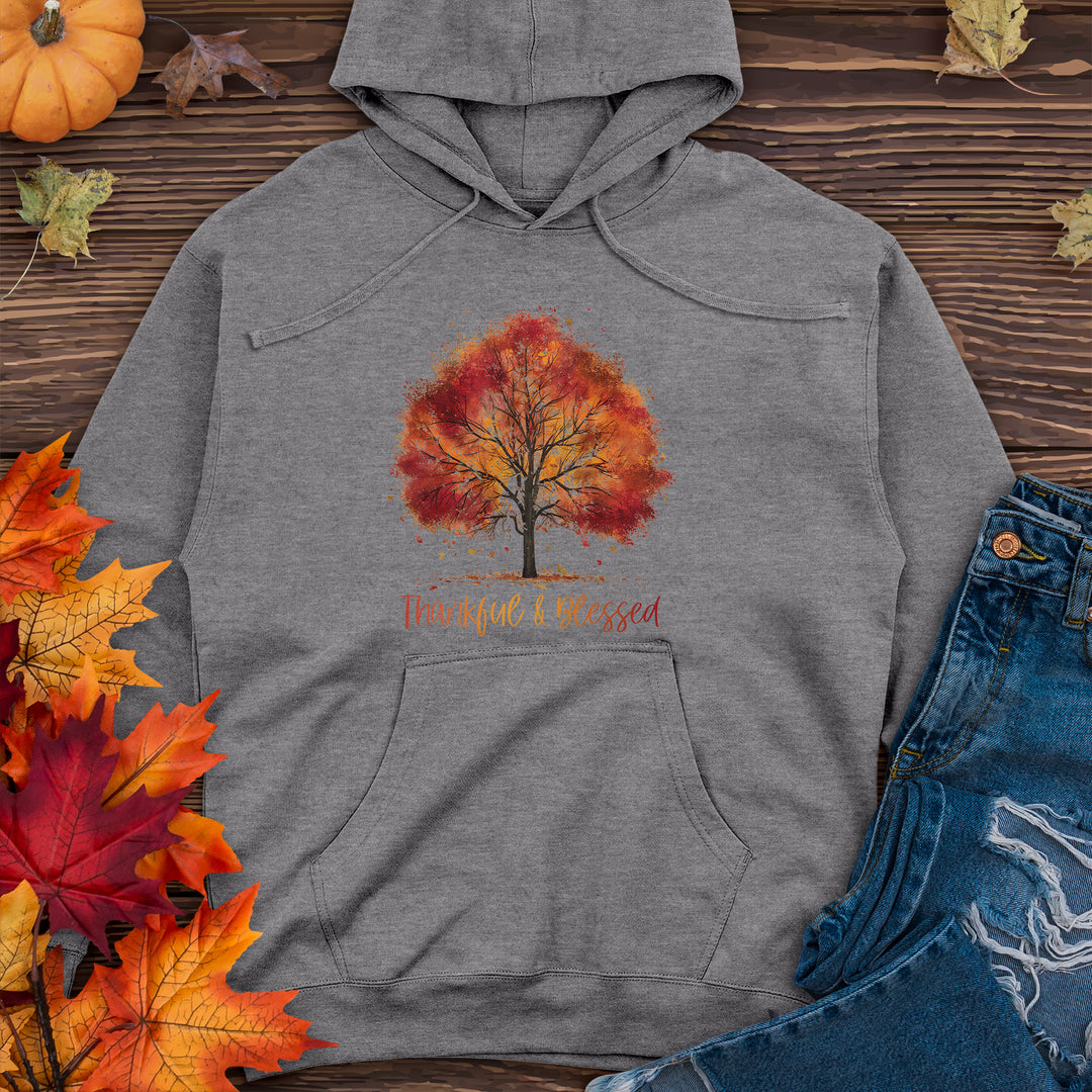 Thankful & Blessed Autumn Tree Midweight Hooded Sweatshirt